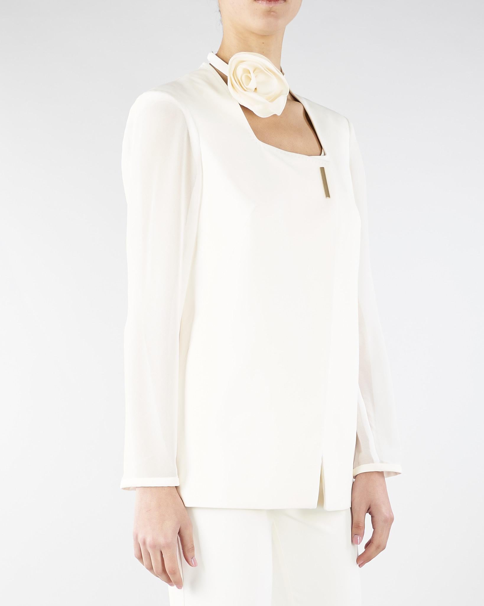 Giacca Barnet Avorio con fiore e maniche velate BARNET 4 NENETTE 
