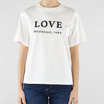 T-shirt Bianco in jersey con stampa e ricamo WKDAGILE 1 MAX MARA WEEKEND 