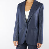 Blazer Blu in tessuto laminato EUFEMIA 2 PENNY BLACK 
