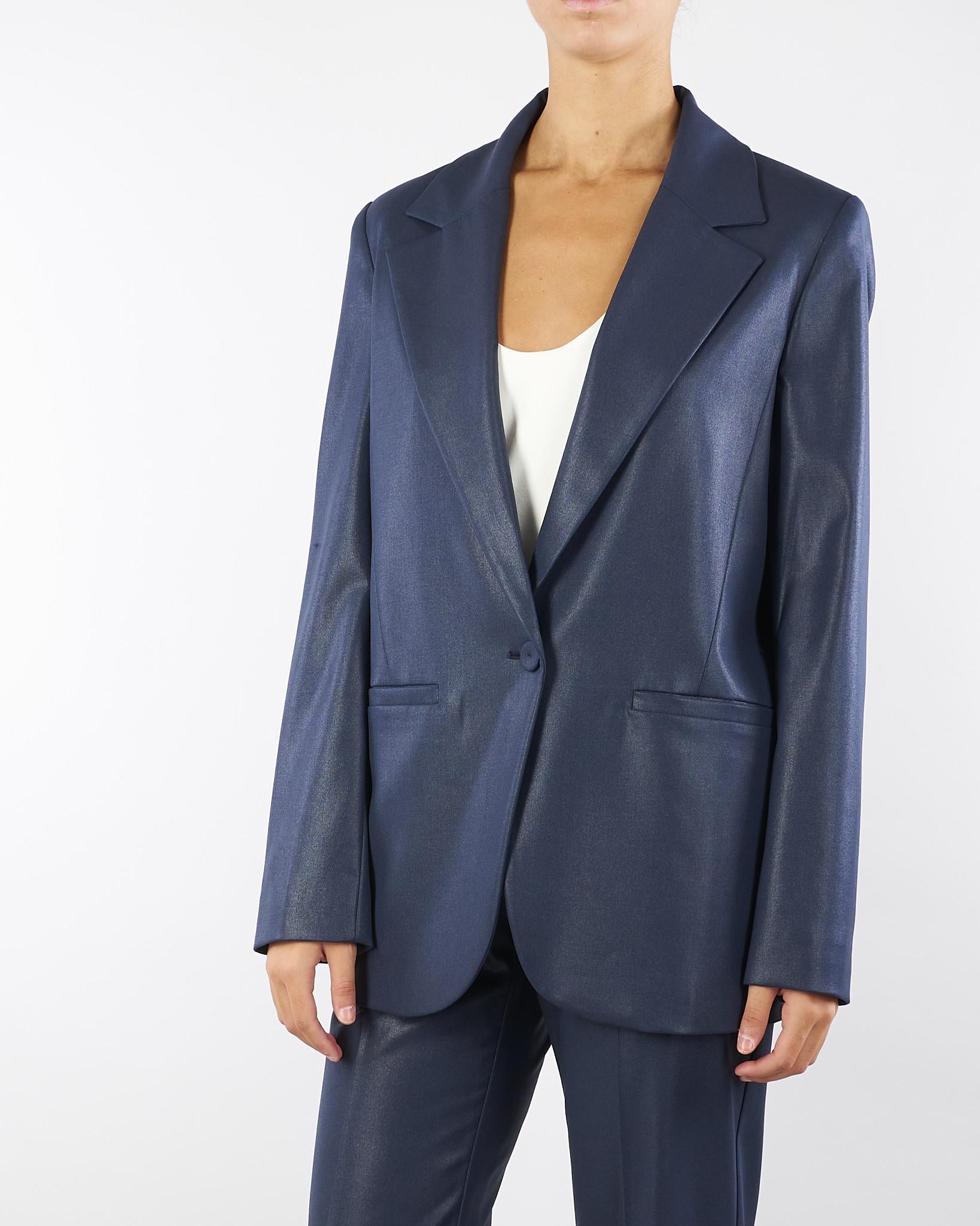 Blazer Blu in tessuto laminato EUFEMIA 2 PENNY BLACK 