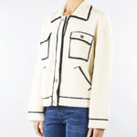 Cardigan Panna Nero con profili a contrasto RI5NT075 1041 ICONA 