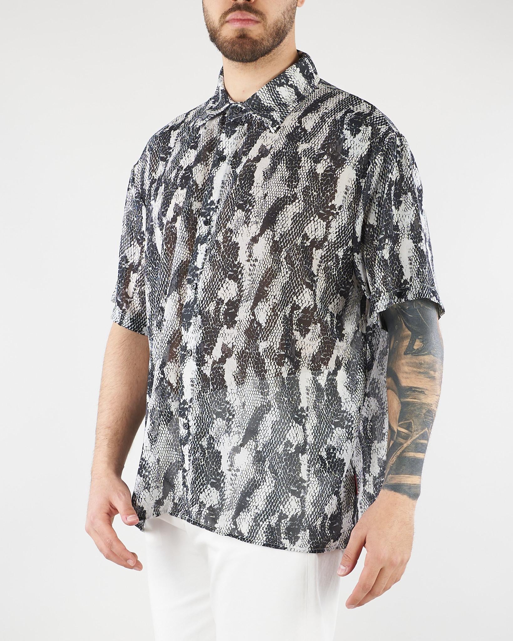 Camicia Nero-Bianco a fantasia HTEM220802 124 ACUPUNCTURE 