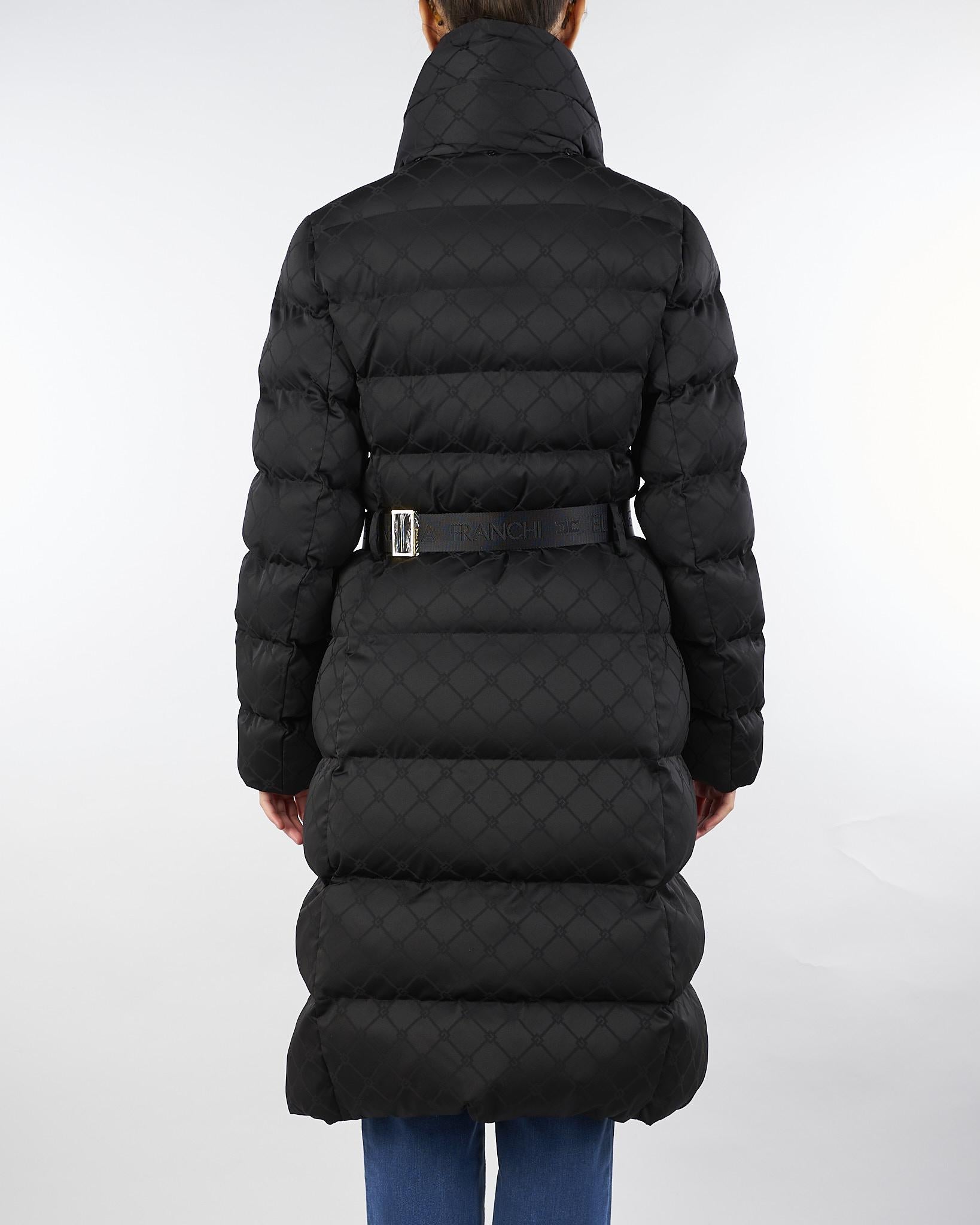 Piumino Nero in tessuto vela jacquard PI84D56E2 110 ELISABETTA FRANCHI 