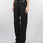 Jeans dritto Nero in bull di cotone con accessori gold PJ25D61E2 110 ELISABETTA FRANCHI 
