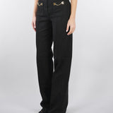 Jeans dritto Nero in bull di cotone con accessori gold PJ25D61E2 110 ELISABETTA FRANCHI 