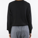 Maglia Nero in pura lana, seta e cashmere con scollo a V MK34S57E2 110 ELISABETTA FRANCHI 