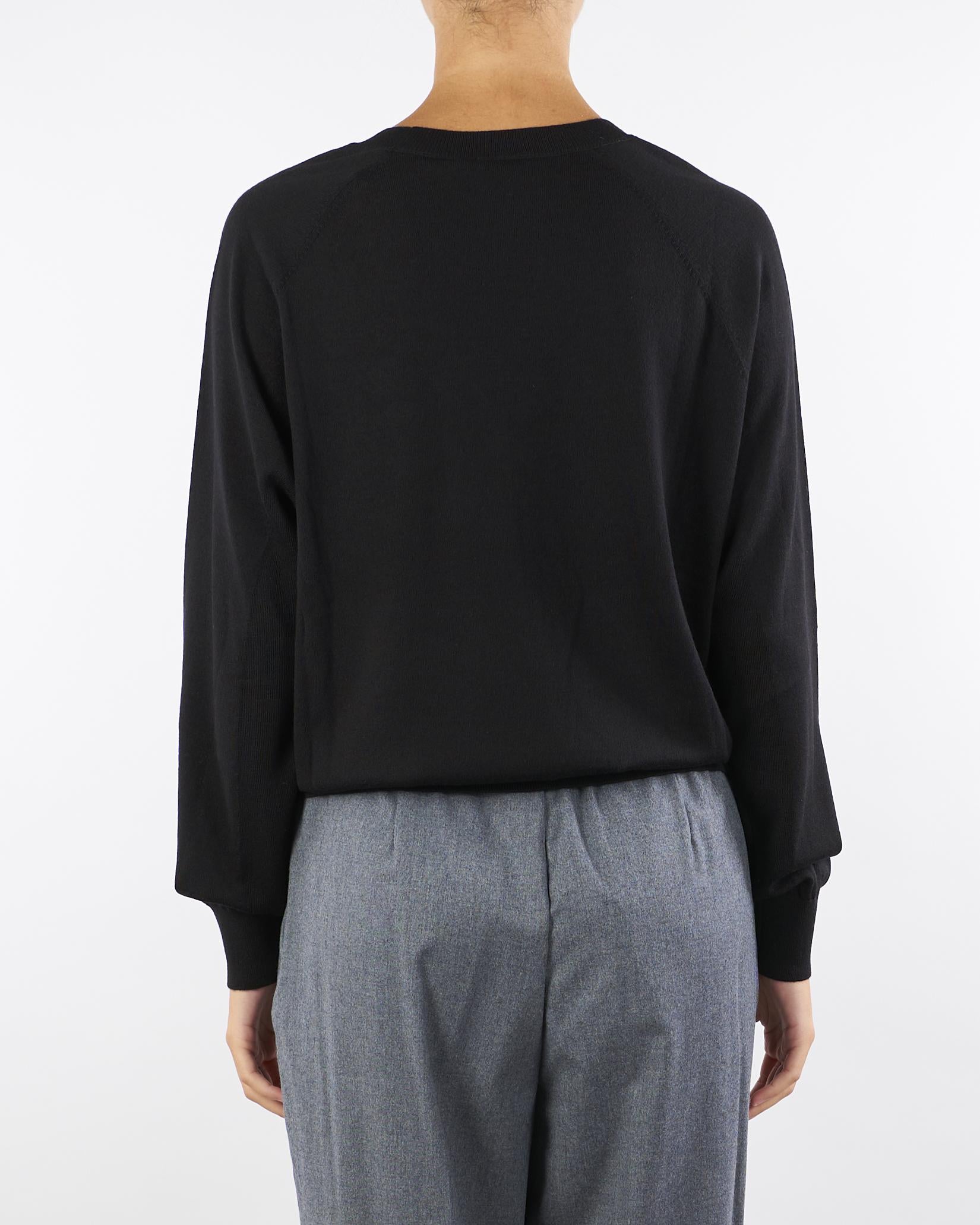 Maglia Nero in pura lana, seta e cashmere con scollo a V MK34S57E2 110 ELISABETTA FRANCHI 