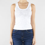 Top Bianco con strass NS334 01 NO SECRETS 