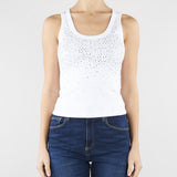 Top Bianco con strass NS334 01 NO SECRETS 