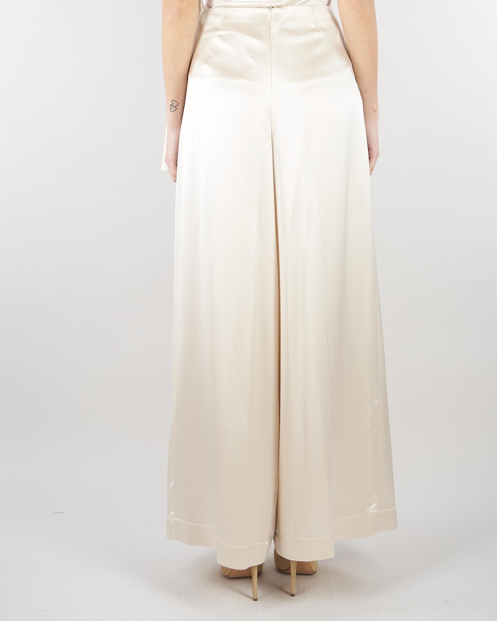 Pantalone Champagne in satin wide leg SS260349 36 ELEH 