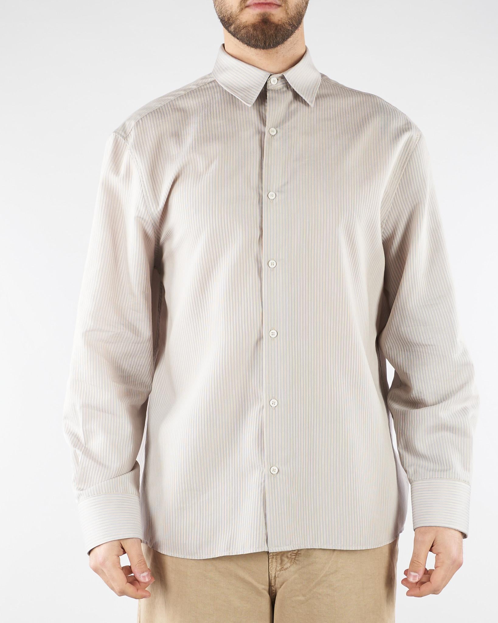 Camicia Grigio-Panna a righe relaxed fit CA3639 28 I'M BRIAN 