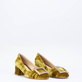 Pumps in vellutto con accessorio Francesco Sacco