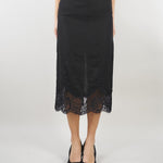 Gonna Nero in lino con fondo in pizzo TT2185 6 TWIN SET 