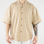 Camicia Beige a righe in cotone Relaxed fit G0921580 RA11 PAOLO PECORA 