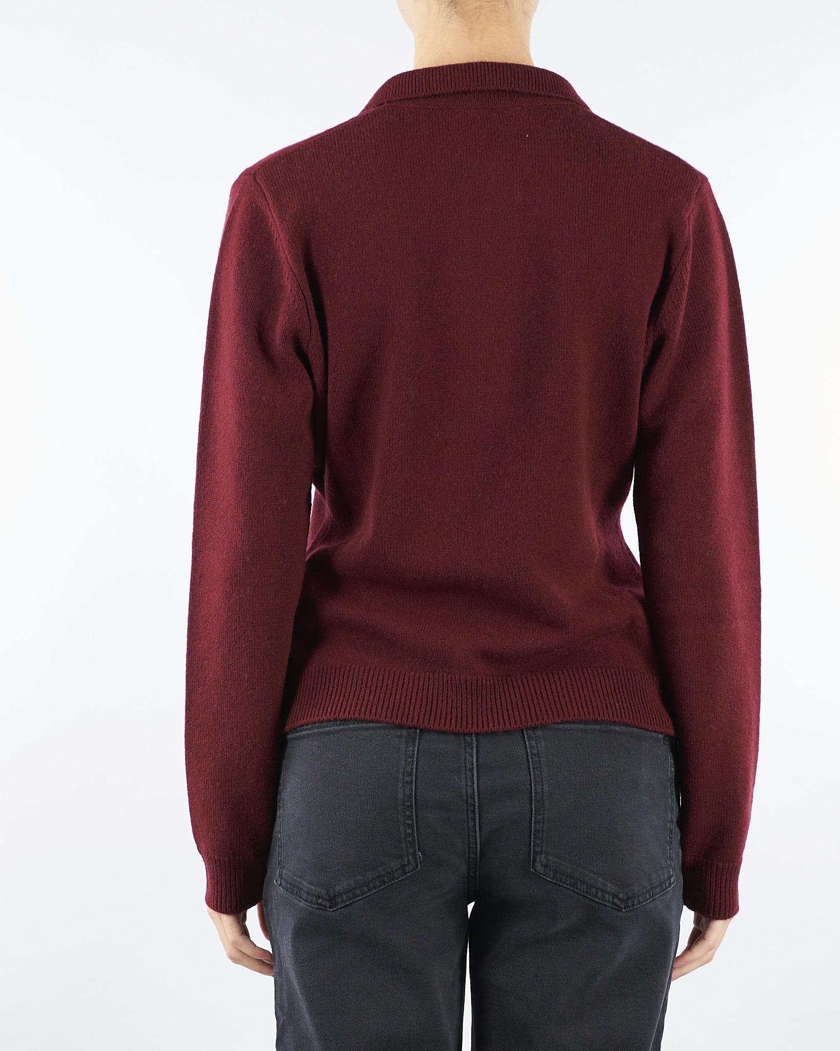Maglia Polo Bordeaux in lana e cashmere MT3801900331 216 SEVENTY 