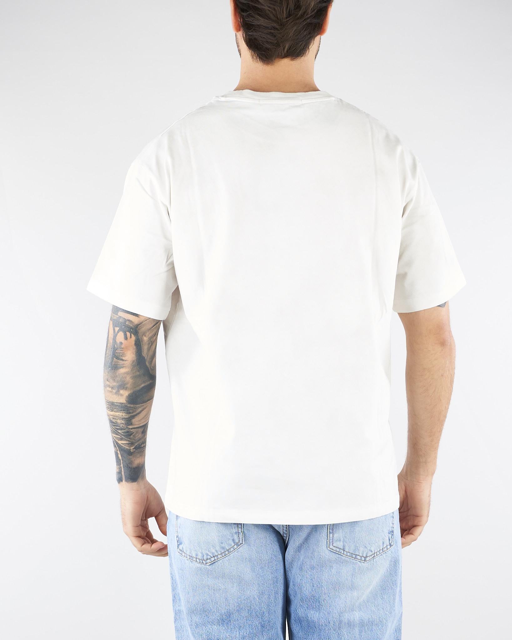 T-shirt Boxy Bianco con stampa HTEM321402 214 ACUPUNCTURE 