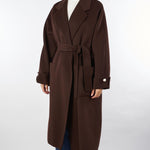 Cappotto Coffee in panno di lana double CP68D56E2 EA3 ELISABETTA FRANCHI 