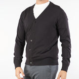 Cardigan Marrone in pura lana merinos finezza 16 A005F001 2358 PAOLO PECORA 