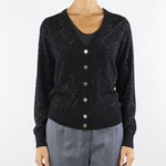 Cardigan Nero in lana con cristalli MK26B56E2 188 ELISABETTA FRANCHI 
