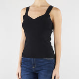 Top Nero in maglia SP5NT057 0001 ICONA 