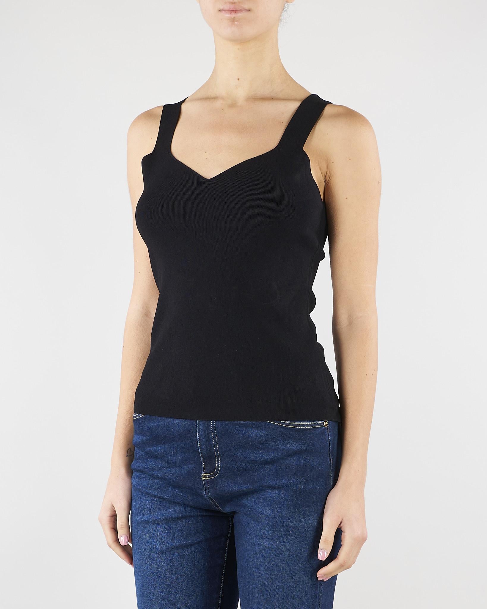 Top Nero in maglia SP5NT057 0001 ICONA 