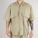Camica Sabbia Oversize in puro cotone e lino CA3635 55 I'M BRIAN 