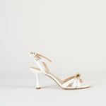 Sandalo Bianco in pelle con accessorio gold 7523 1 FRANCESCO SACCO 