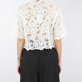 Camicia crop in pizzo rebrodè