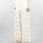 Pantaloni Burro ampi in pizzo macramè TP2901 59 TWIN SET 