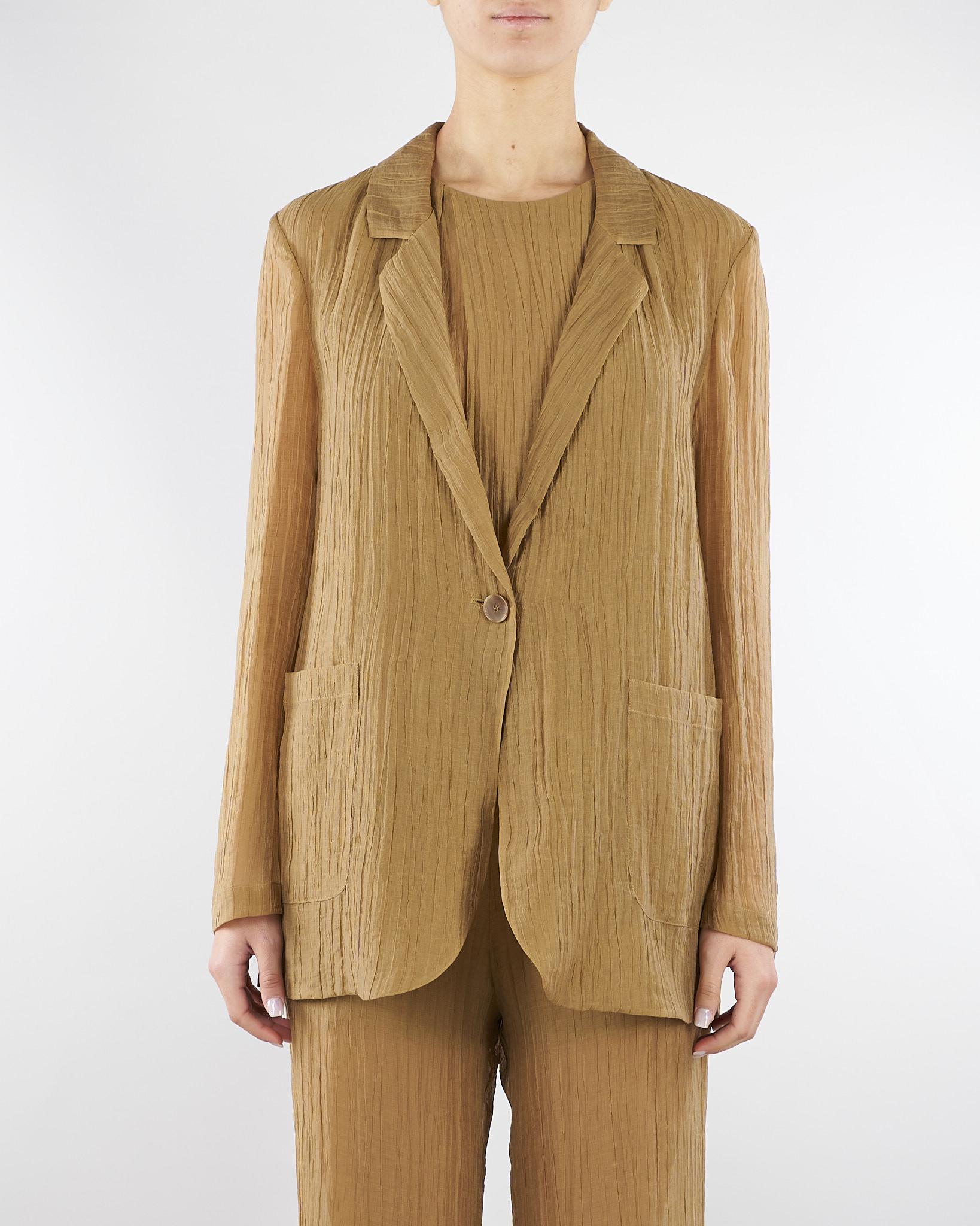 Giacca Tabacco monopetto in voile lyocell GI0962460238 024 SEVENTY 