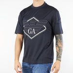 T-shirt Blu con ricamo maxi aquila in jersey EM002835AF107612 UB118 EMPORIO ARMANI 