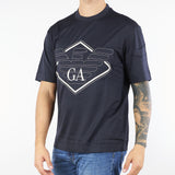 T-shirt Blu con ricamo maxi aquila in jersey EM002835AF107612 UB118 EMPORIO ARMANI 