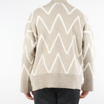 Cardigan Beige Relaxed fit con fantasia jacquard MA3418 25 I'M BRIAN 