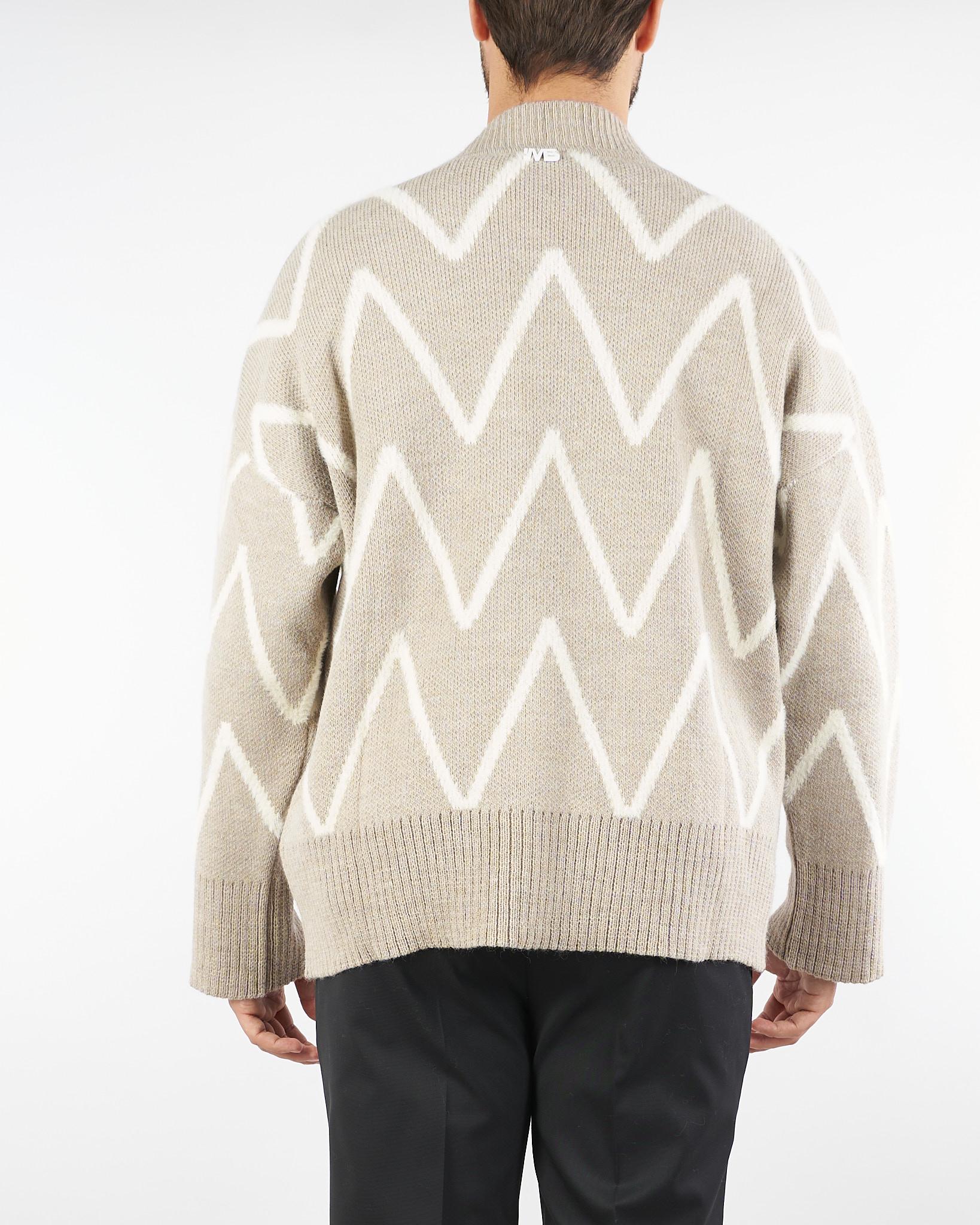 Cardigan Beige Relaxed fit con fantasia jacquard MA3418 25 I'M BRIAN 