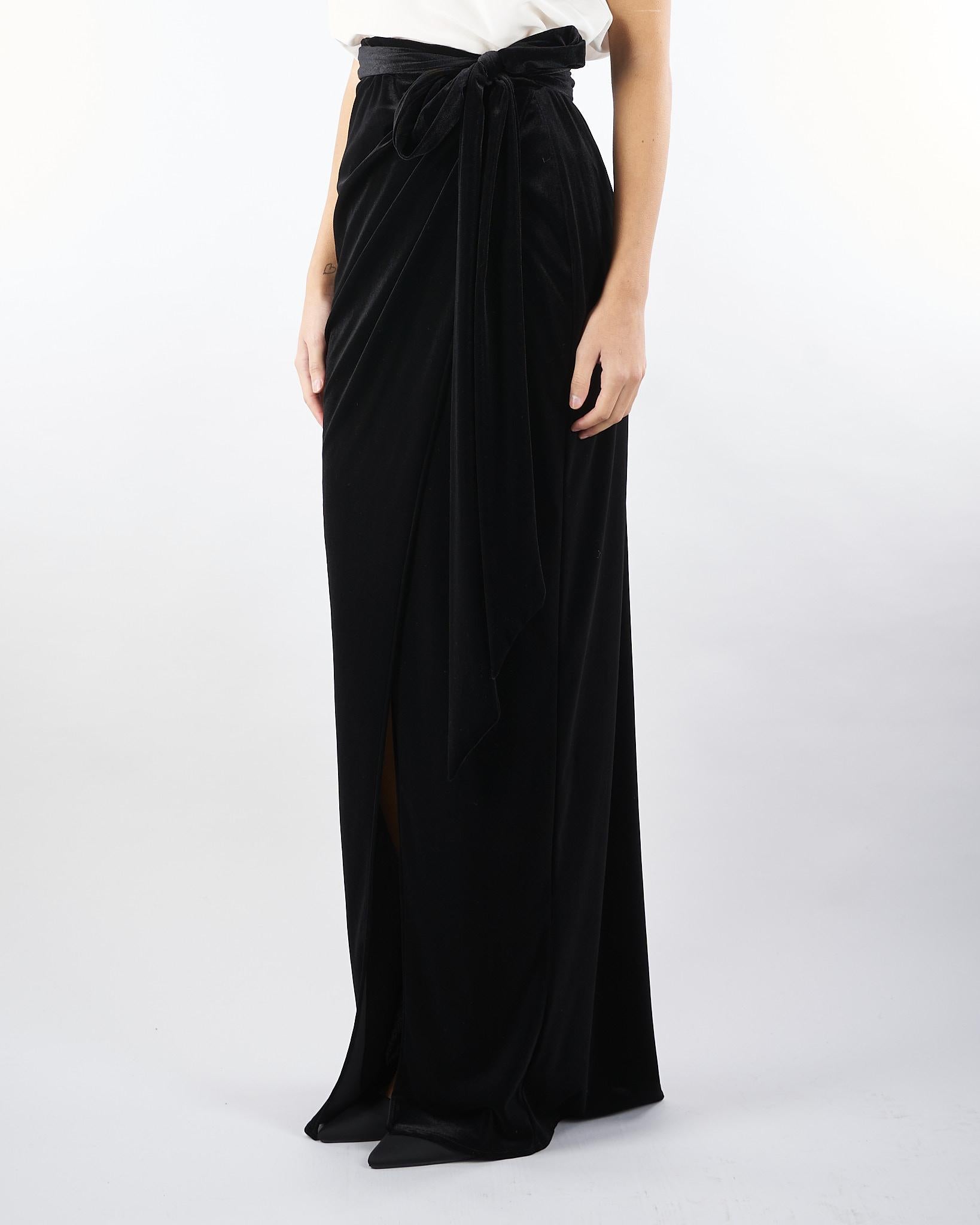 Gonna Nero in velluto con fiocco AT301 99 ATELIER LEGORA 