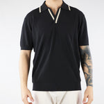 Polo in maglia Nero con profili a contrasto A017F100 9000 PAOLO PECORA 