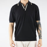 Polo in maglia Nero con profili a contrasto A017F100 9000 PAOLO PECORA 