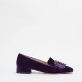 Mocassino in velluto con accessorio Francesco Sacco