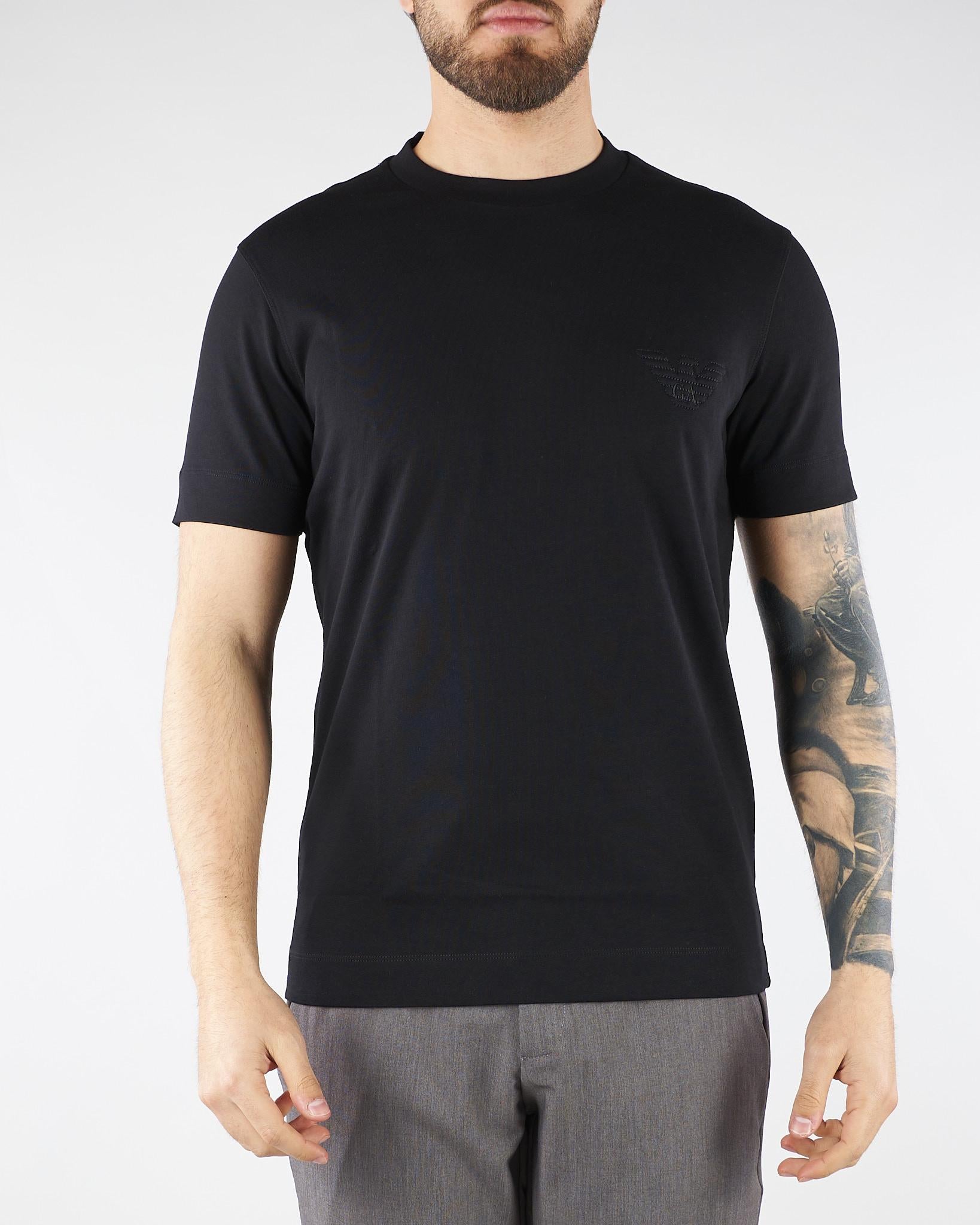 T-shirt Nero con logo bombato EM004911AF13715 MC633 EMPORIO ARMANI 
