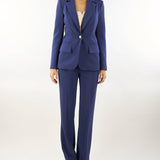 Tailleur in crêpe stretch con giacca sfiancata e pantalone dritto Elisabetta Franchi