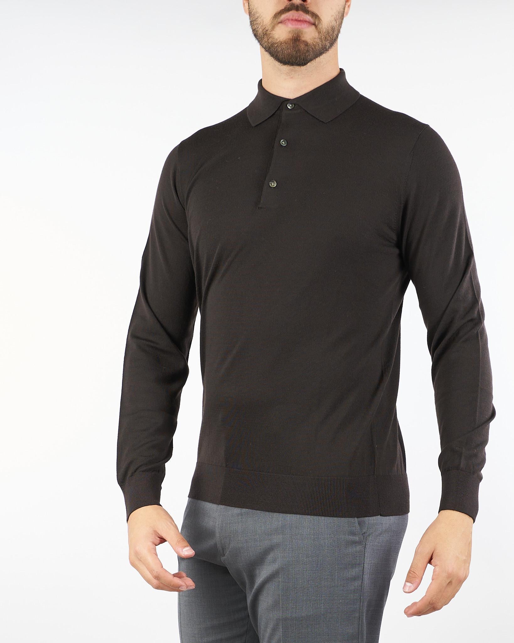 Maglia Polo Moro in pura lana merinos DK97083 85 DIKTAT 