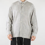 Camicia Grigio Oversize in lino a righe CA3620 28 I'M BRIAN 