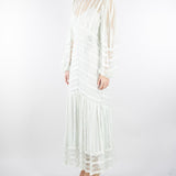 Abito lungo Verde Acqua in pizzo a righe TP2542 13162 TWIN SET 