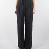 Pantalone Nero in tela di lino MSTMATERIA 35 MAX MARA STUDIO 
