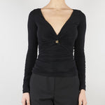 Maglia Nero in jersey con dettaglio gioiello MD02962E2 110 ELISABETTA FRANCHI 