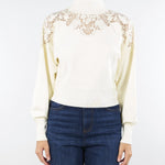 Maglia Dolcevita Panna con inserti in pizzo TP3406 282 TWIN SET 