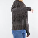 Maglia Moro in lurex con dettaglio frange sotto le maniche C8275785 6 CLIPS 