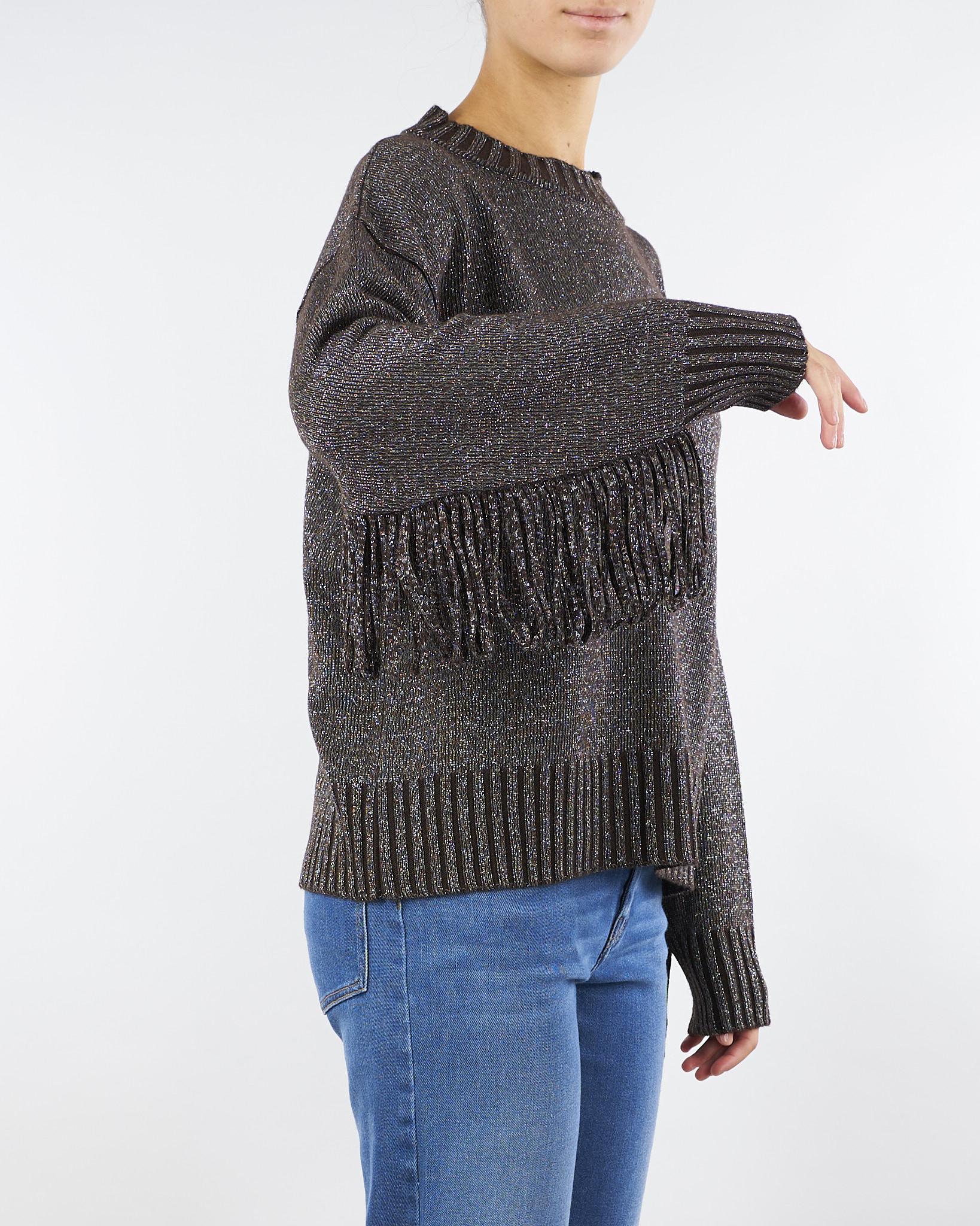 Maglia Moro in lurex con dettaglio frange sotto le maniche C8275785 6 CLIPS 
