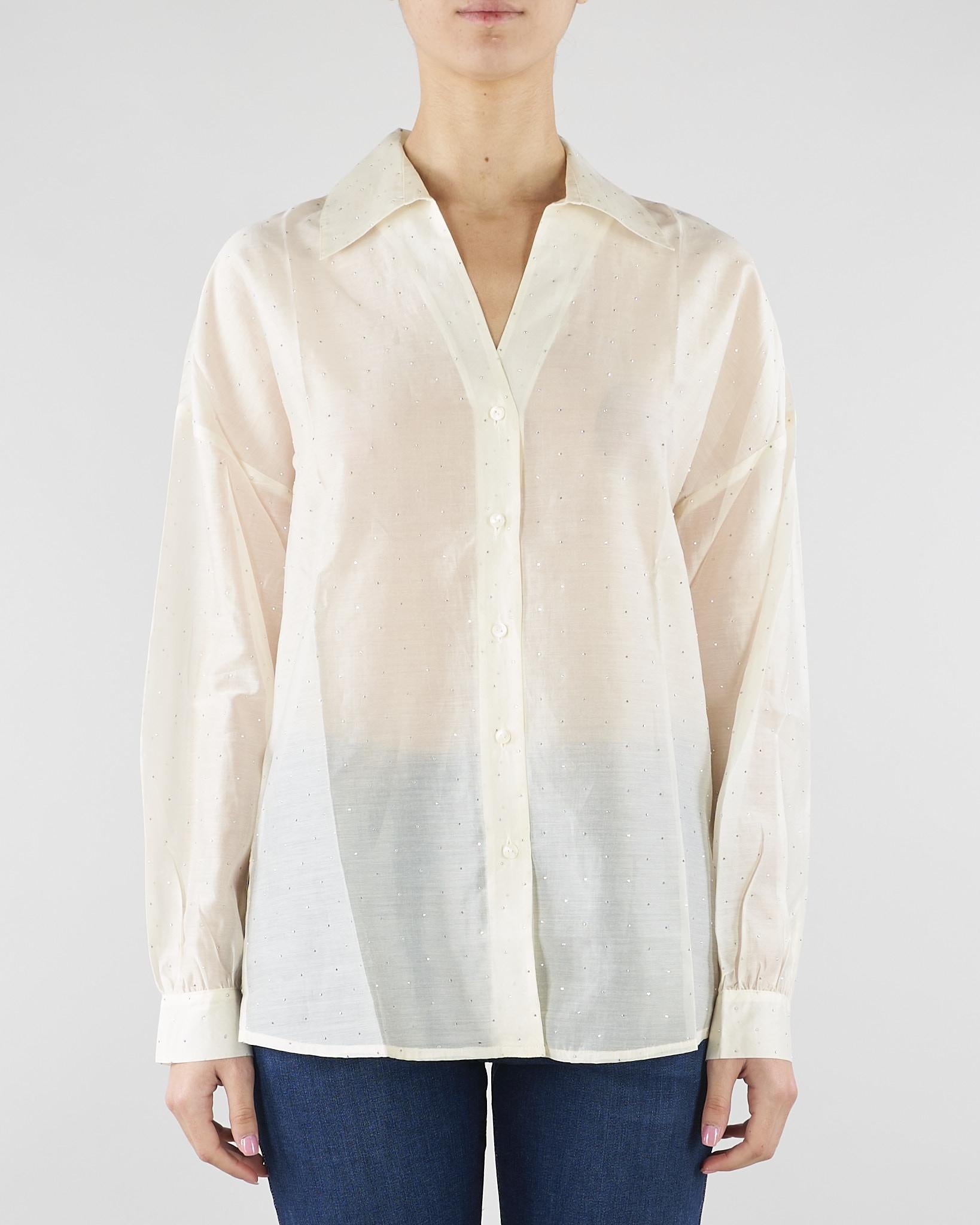 Camicia Crema in voile con strass PBPGIOSTRA 1 PENNY BLACK 