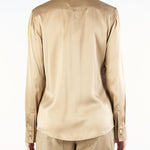 Camicia Beige classica in raso di seta XERO 91 MAX MARA STUDIO 